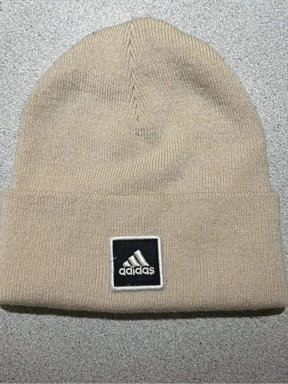 adidas Beige Fold-Over Knit Beanie